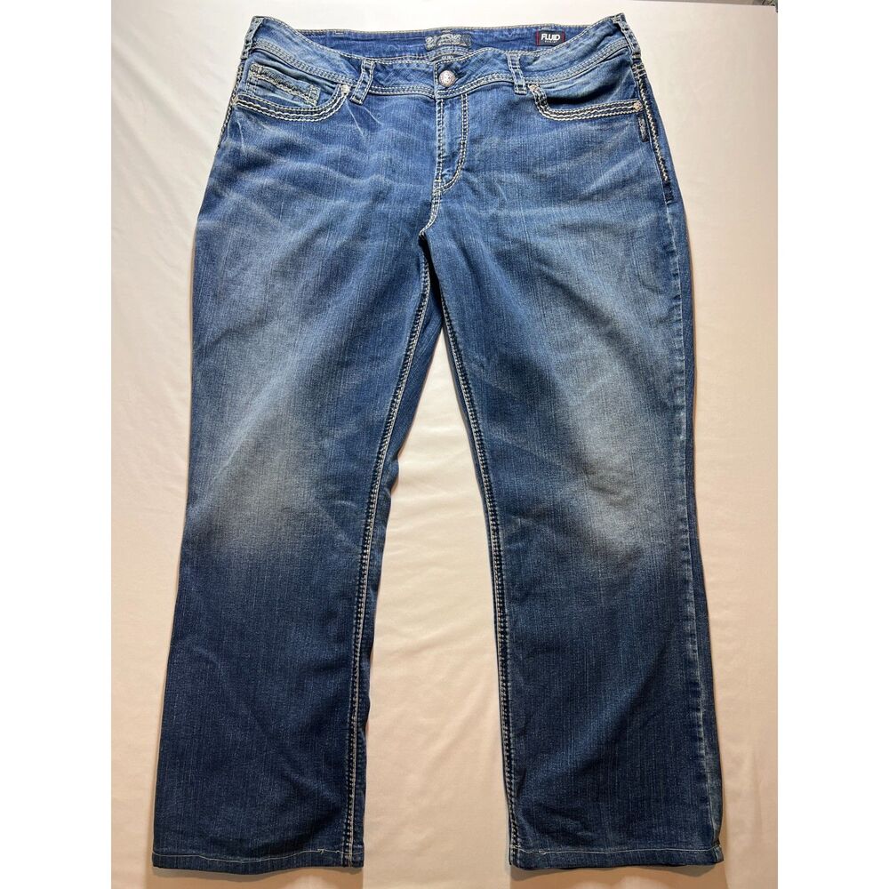 Silver Suki Mid Slim Boot Fluid Jeans Women's Blue Denim 22x31